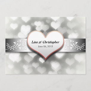 cinza branca elegante, convite para casamento