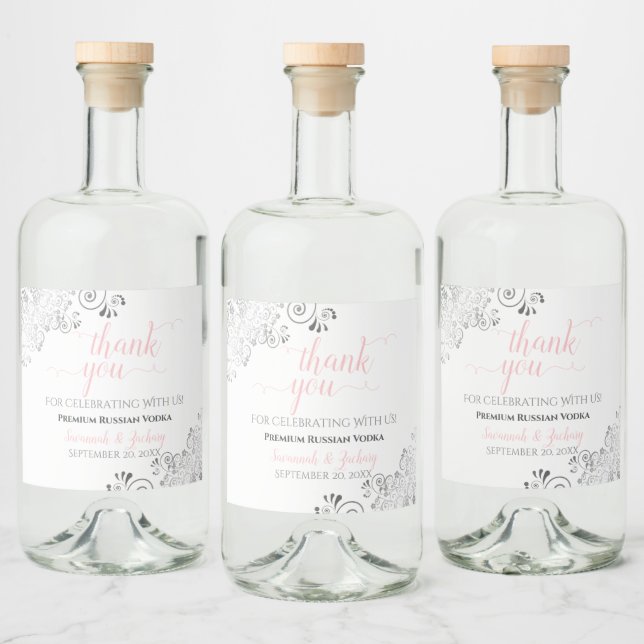 Cinza Branca, Rosa E Casamento Branco, Obrigado (Garrafas)