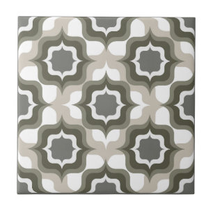 Cinza Branco Preto Mediterrâneo Retro