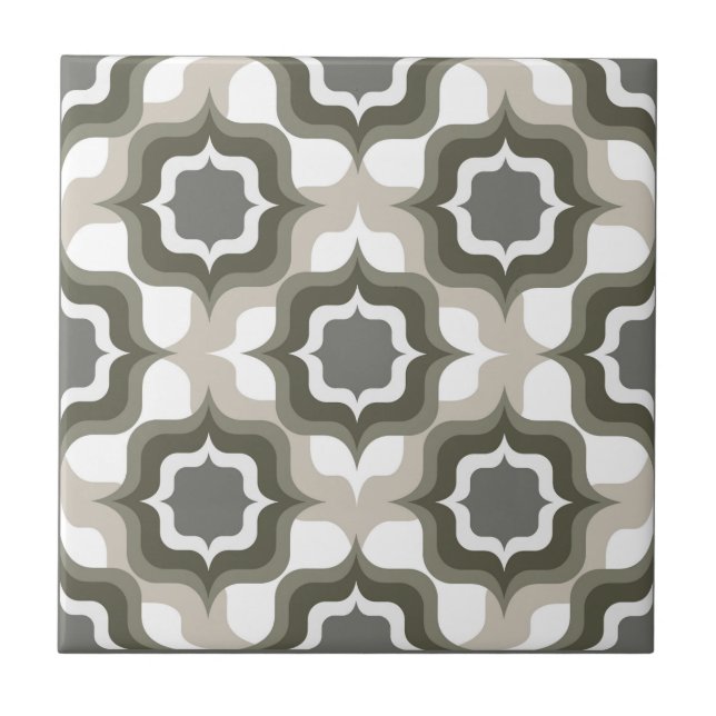 Cinza Branco Preto Mediterrâneo Retro (Frente)