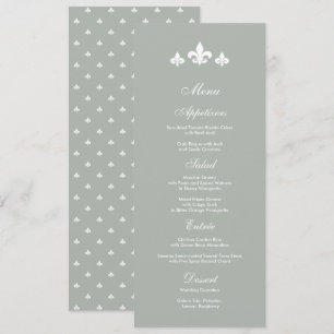 Cinza Cartões de Menus para Casamento Brancos