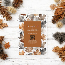 Cinza Castanha Autumn Deixa Convite Para Casamento