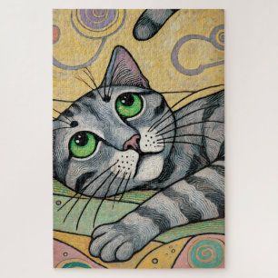 Cinza Cat 1000 Piece Quebra-cabeça