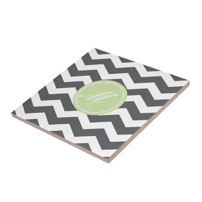 Cinza Chevron com Azulejos Monogramas (Lateral)