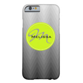 Cinza chevron ombre padrão Verde Monograma