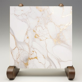 Cinza Chic e Azulejo Faux Marble Dourada