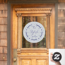 Cinza Clássica Flores Azuis Clings Home