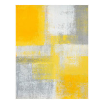 cinza 'Cliff' e Poster Abstrato amarelo