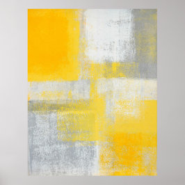 cinza 'Cliff' e Poster Abstrato amarelo