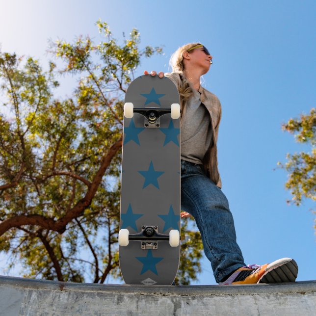 Cinza com Teal Stars HAMbWG skate (Ao ar livre 1)