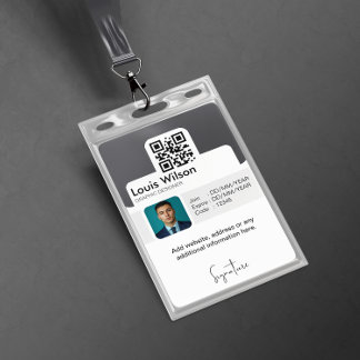 Cinza | Crachá de Identificação de Funcionário Per
