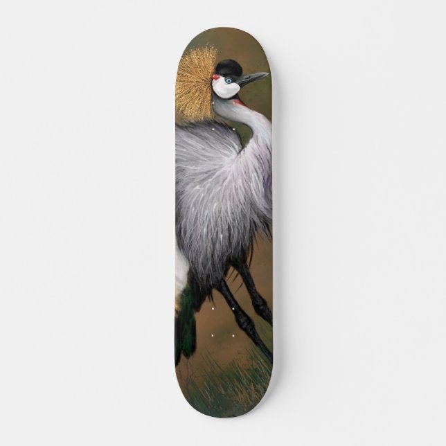 Cinza Crowed Crane Skateboard (Frente)