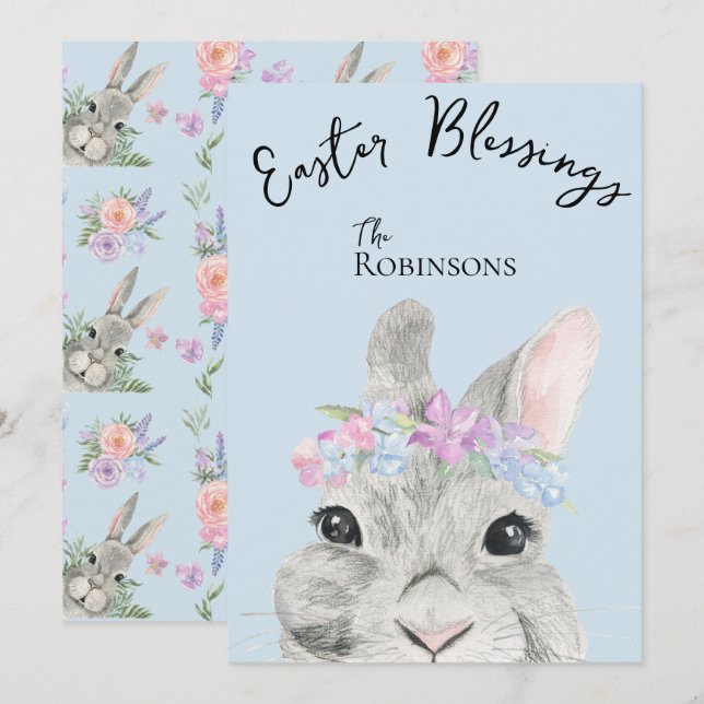 Cinza Curiosa, Curiosa, Páscoa de Coroa Floral Cor (Frente/Verso)