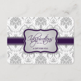 Cinza Damask and EggPlant Purple Gift Certificate
