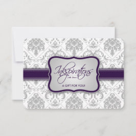 Cinza Damask and EggPlant Purple Gift Certificate