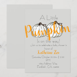 Cinza de abóbora branca para bebê convite