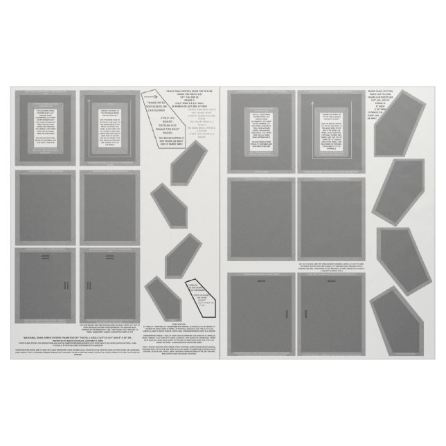 Cinza de algodão 2 Quadros de Tecido 5x7" padrão d (Jarda)