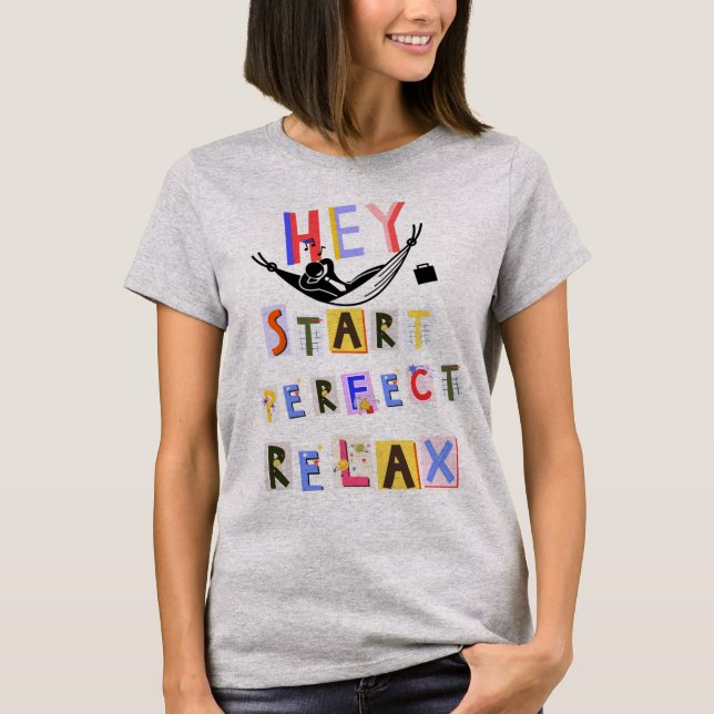 Cinza de camisa com escrevendo colorido (Frente)