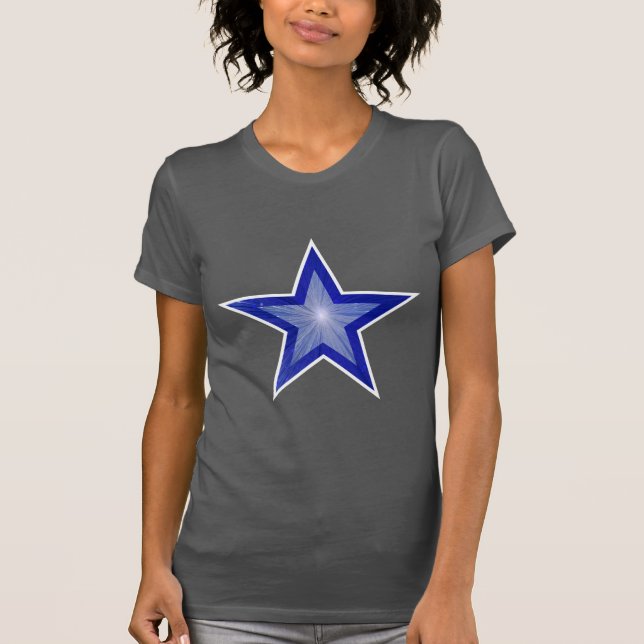 Cinza de camisetas brancas da Estrela Azul Escura (Frente)