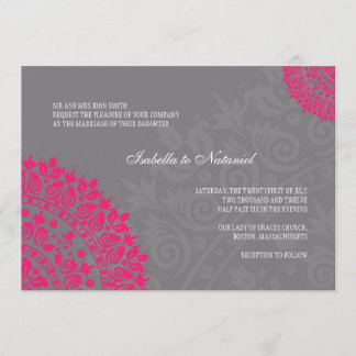 Cinza de carvão e Convite para Casamento tema dama