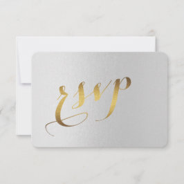Cinza de Casamento de Ouro Encantadora RSVP