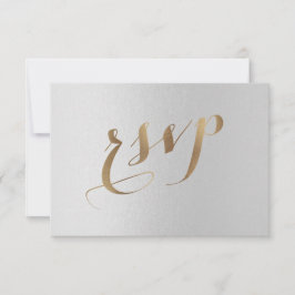Cinza de Casamento de Ouro Encantadora RSVP