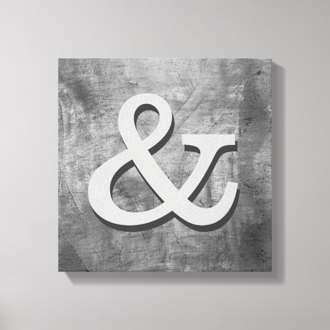 cinza de chique de arte de canvas e ampersand (Frente)