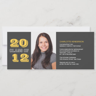 Cinza de convite personalizado para fotos de gradu