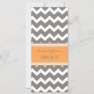 Cinza de Convites de Casamento Chevron Laranja