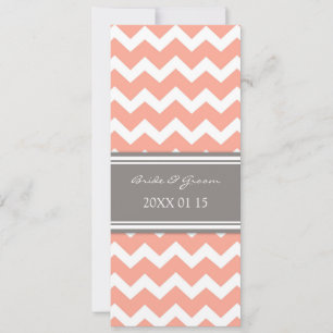 Cinza de Convites para Casamento Coral Chevron