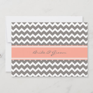 Cinza de Convites para Casamento Coral Chevron