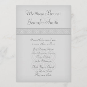 Cinza de custódia Convite para Casamento Celta Irl