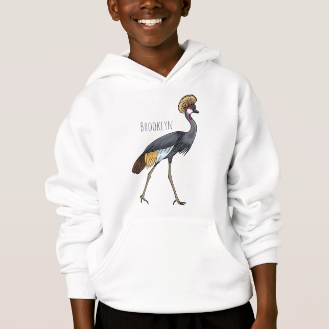 Cinza de desenho animado de pássaros com guindaste (Frente)