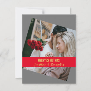 Cinza de fotos únicas da família Feliz Natal na mo