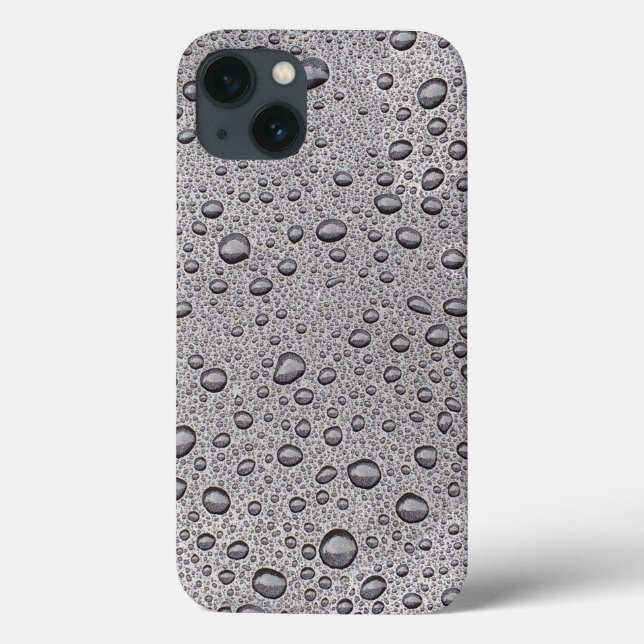 Cinza de gotas de água capas de iphone (Verso)