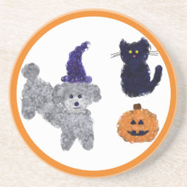 Cinza de Halloween Poodle nº 2-2 Porta copos