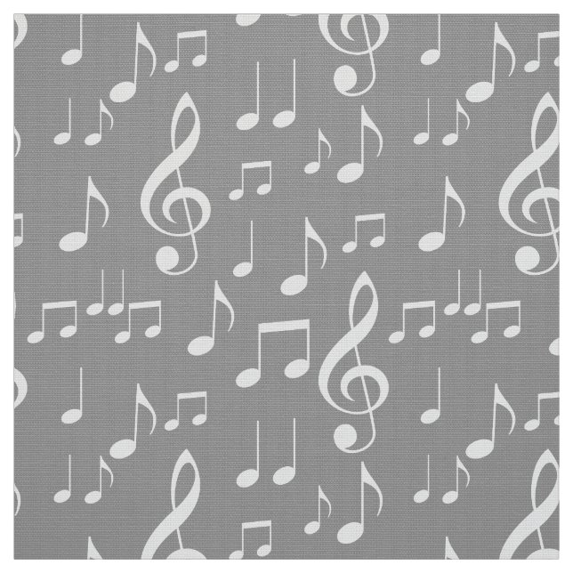 Cinza de notas de música branca tecido (Modelo)