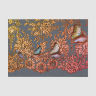 CINZA DE PAPEL DE TECIDO DE PADRÃO ANTIGO LACE