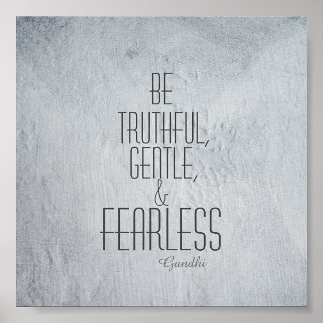 cinza de poster de citação Gandhi inspiradora (Frente)