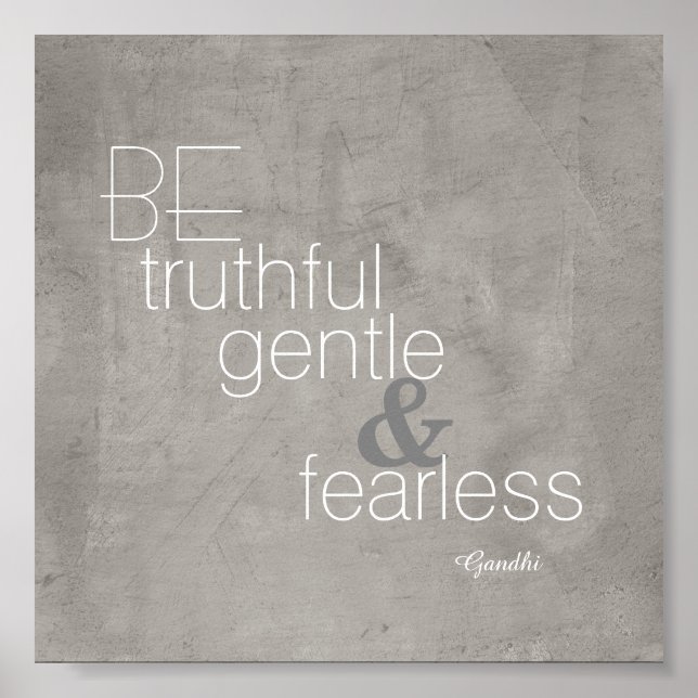 cinza de poster de citação Gandhi inspiradora e br (Frente)