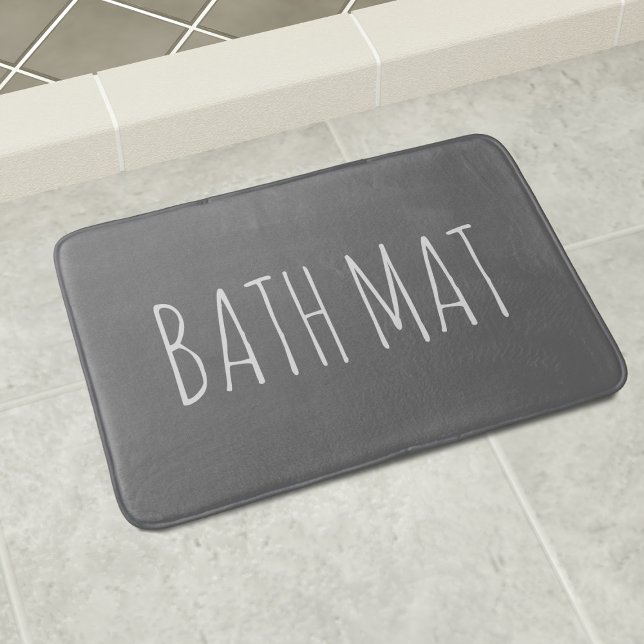 Cinza de quadro e tapete de texto personalizado br (It's a bath mat. No more - no less. Add your own text or keep it as is. Check out the collection)