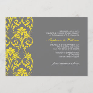 Cinza de rendas venenosas e convite para casamento