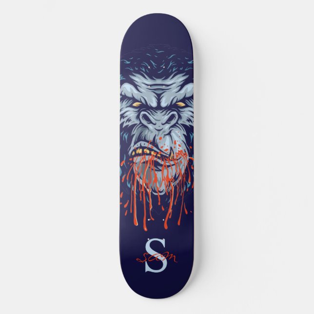 cinza de skate Gorilla Skull Monograma (Frente)