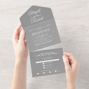 Cinza de tipografia branca moderna - casamento 