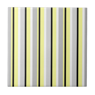 Cinza e Amarelo Listrado Elegante