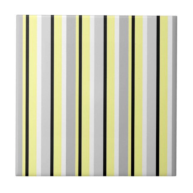 Cinza e Amarelo Listrado Elegante (Frente)