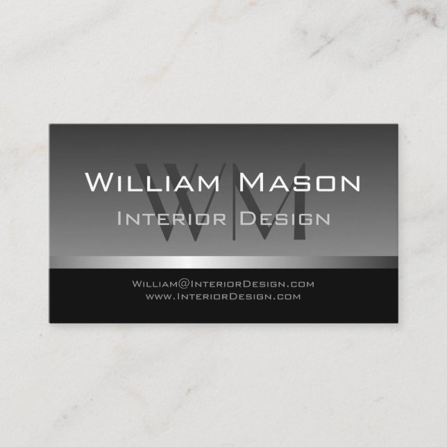 Cinza e Cartão de visita de distribuição de prata (Frente)
