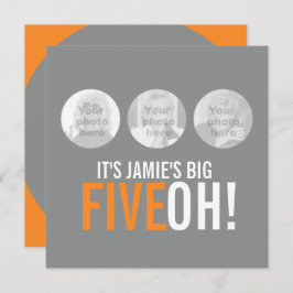 Cinza e convite para o 50º aniversário da FIVEOH!,