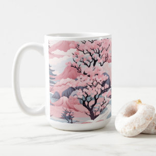 Cinza e cor-de-rosa, caneca japonesa