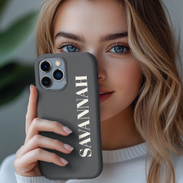 Cinza e Creme nome personalizado simples